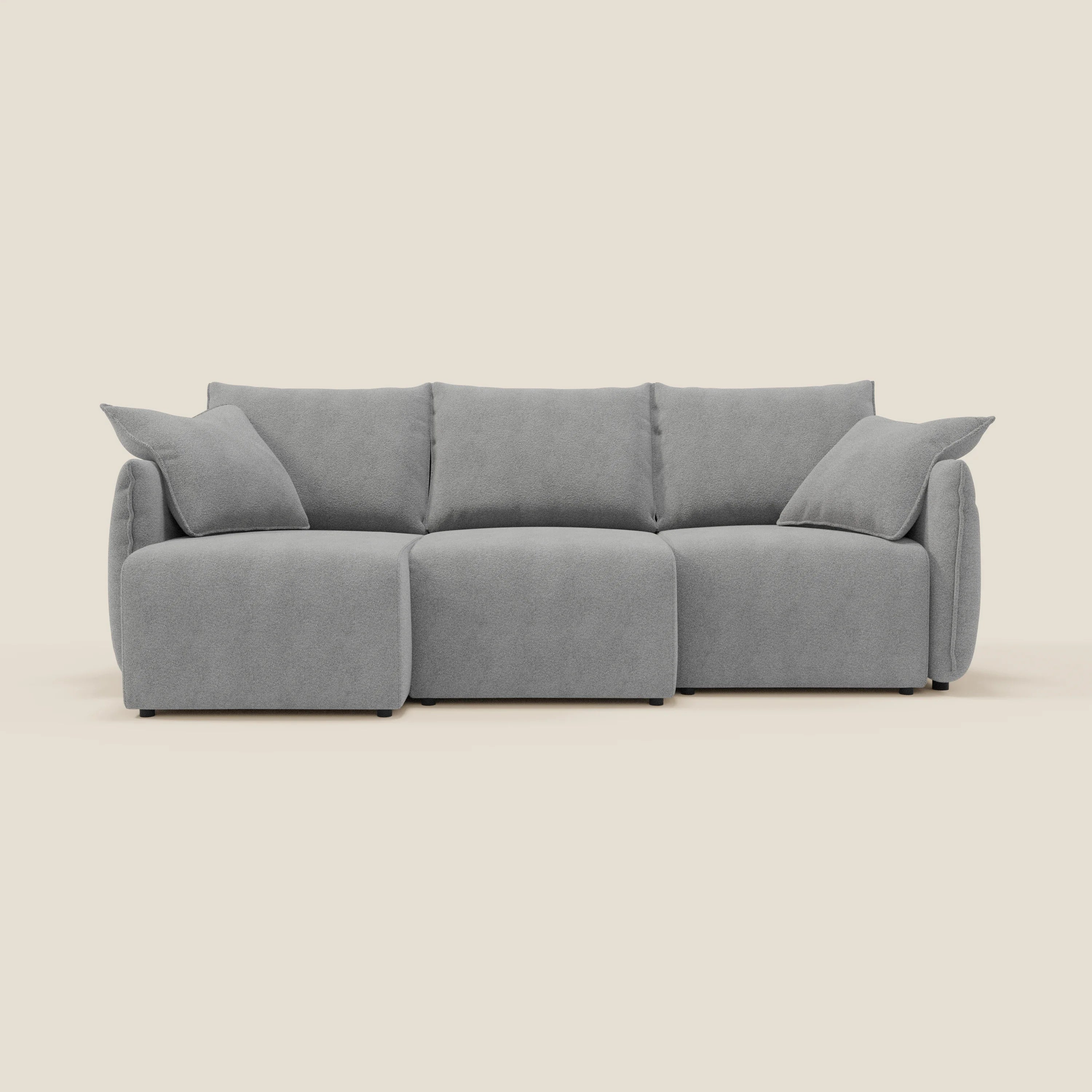 Flexar divano con 3 sedute allungabili schienale in piuma d'oca in bouclé impermeabile T07 - divitt.sbs