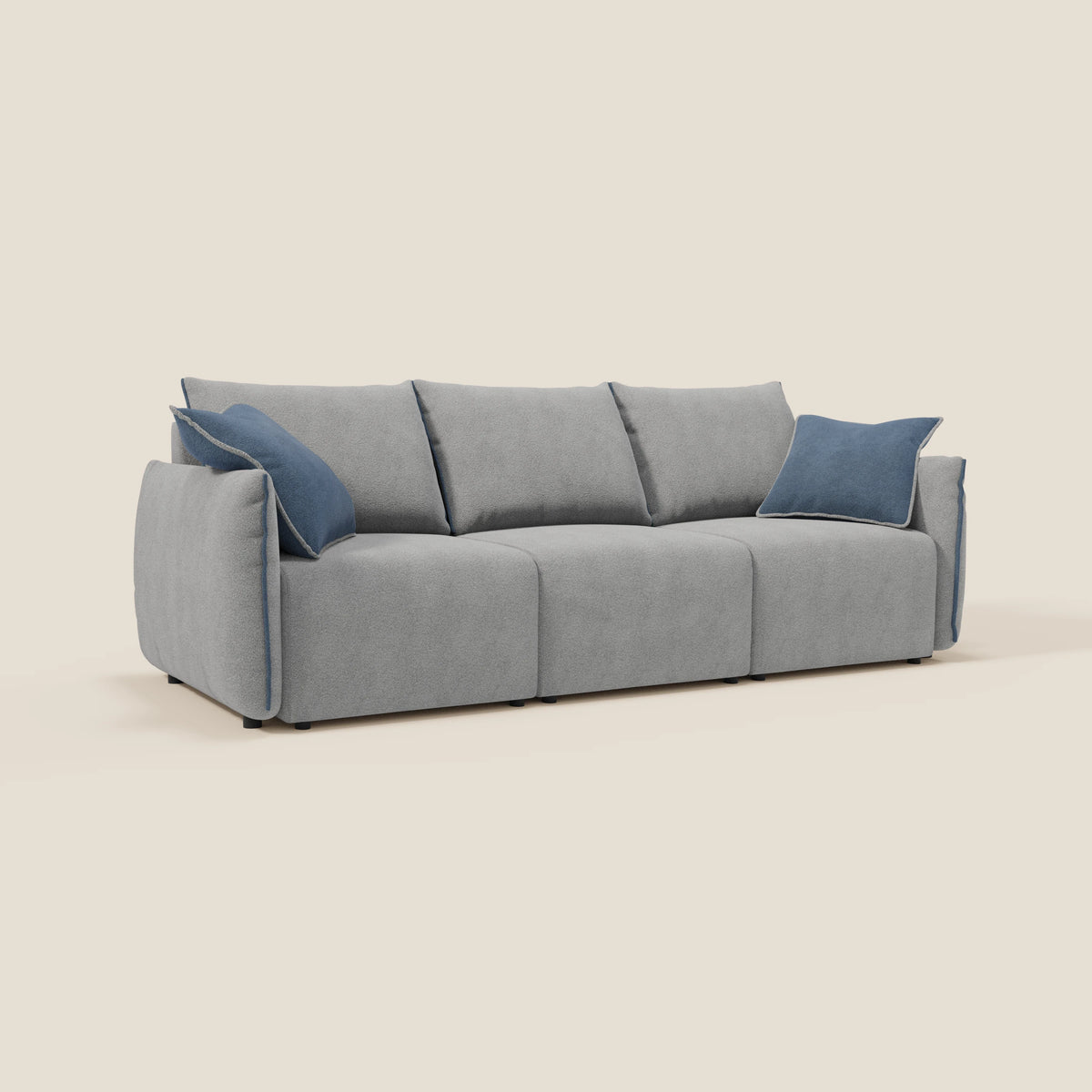 Flexar divano con 3 sedute allungabili schienale in piuma d'oca in bouclé impermeabile T07 - divitt.sbs