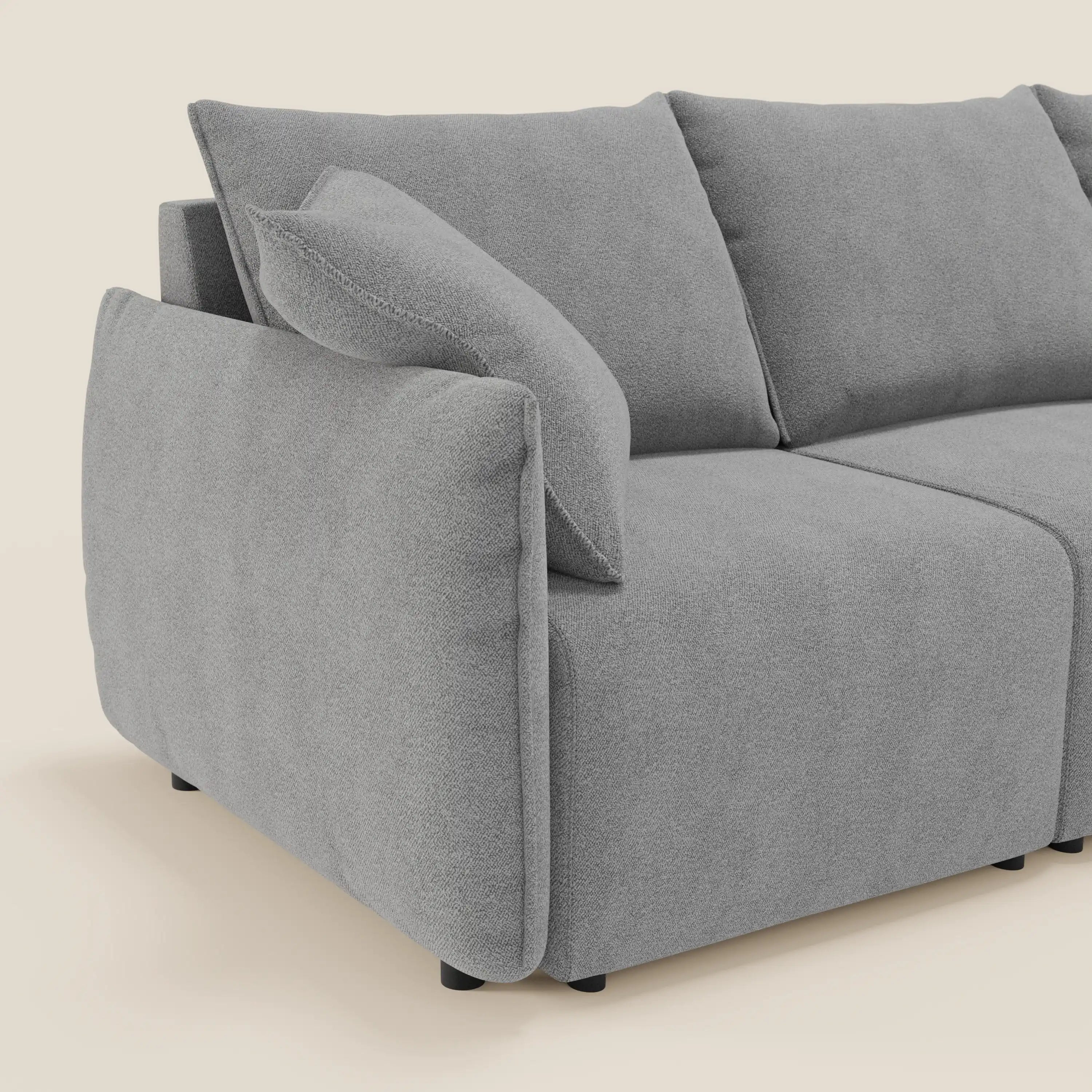 Flexar divano con 3 sedute allungabili schienale in piuma d'oca in bouclé impermeabile T07 - divitt.sbs