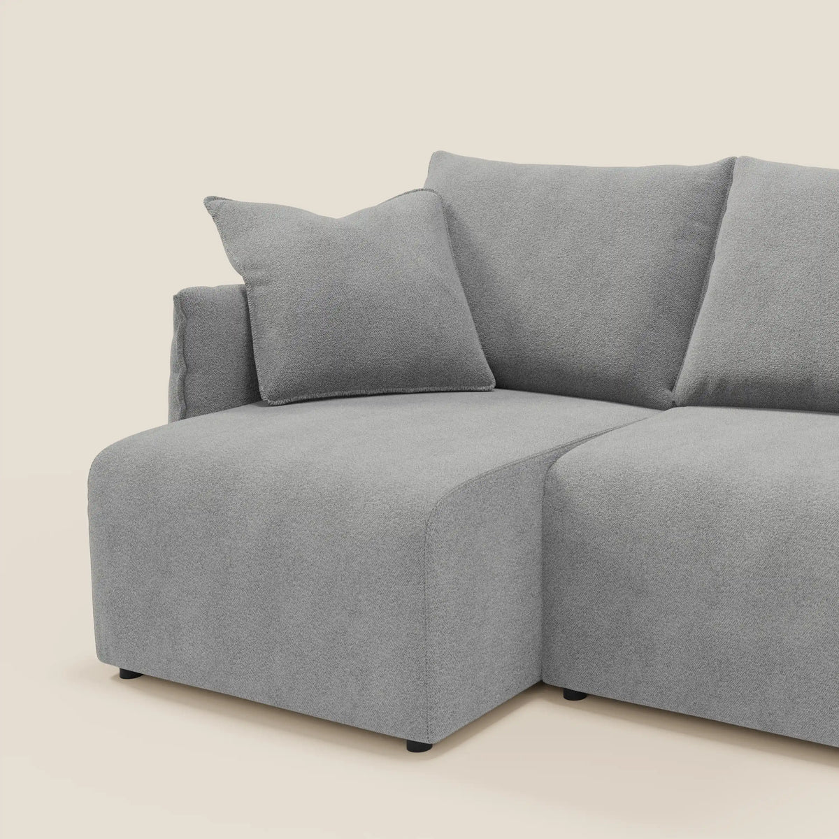 Flexar divano con 3 sedute allungabili schienale in piuma d'oca in bouclé impermeabile T07 - divitt.sbs