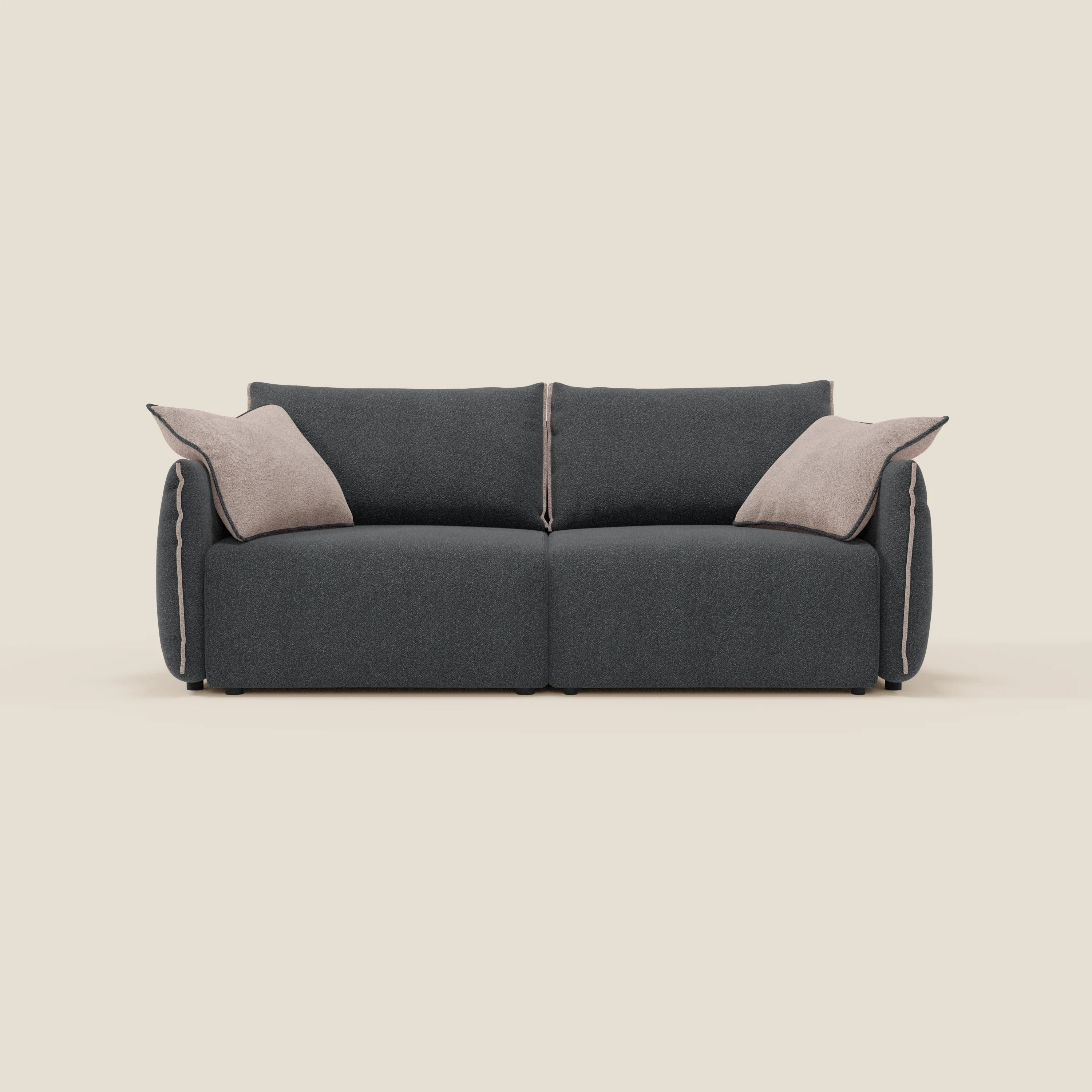 Flexar divano con sedute allungabili e schienale in piuma in morbido bouclé impermeabile T07 - divitt.sbs