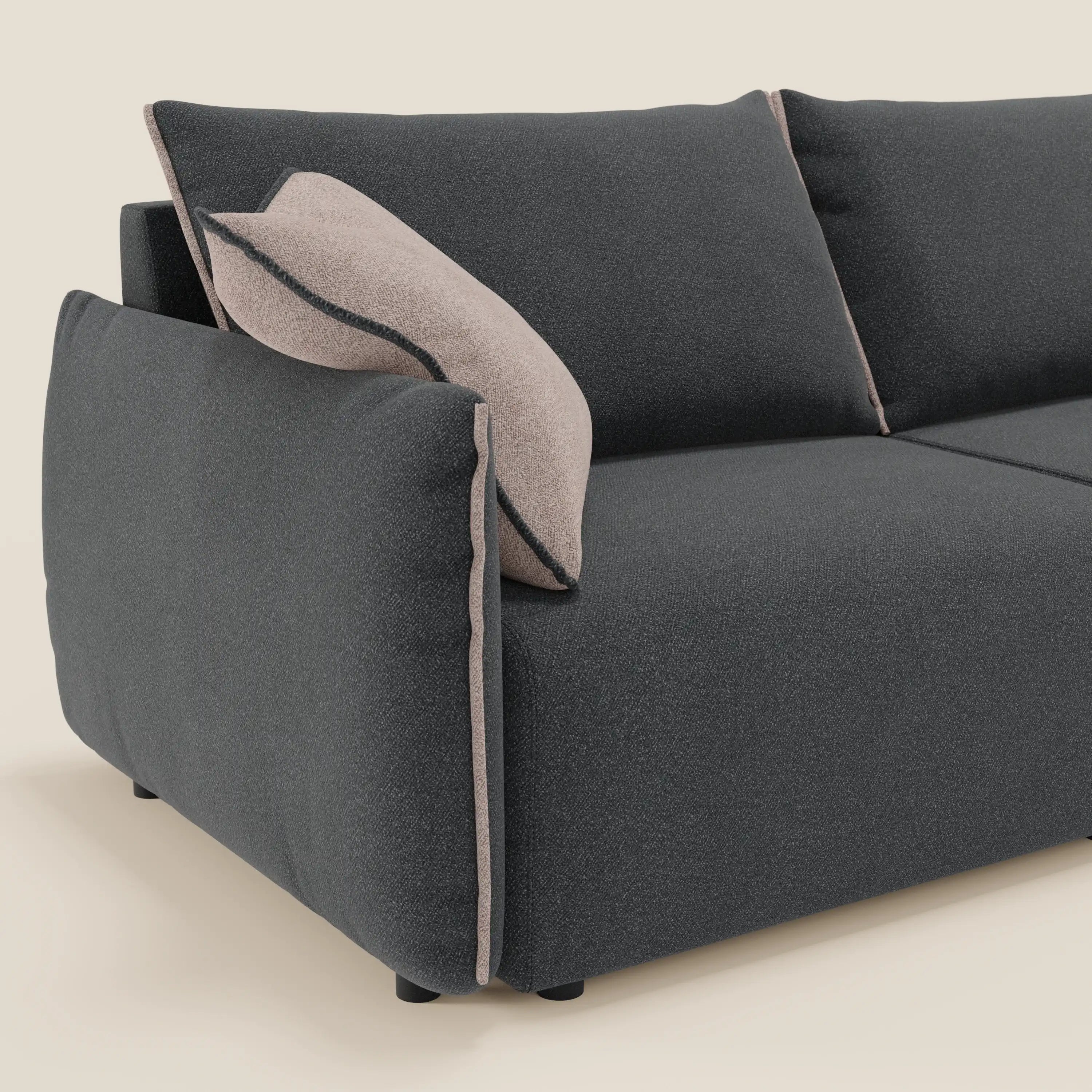 Flexar divano con sedute allungabili e schienale in piuma in morbido bouclé impermeabile T07 - divitt.sbs