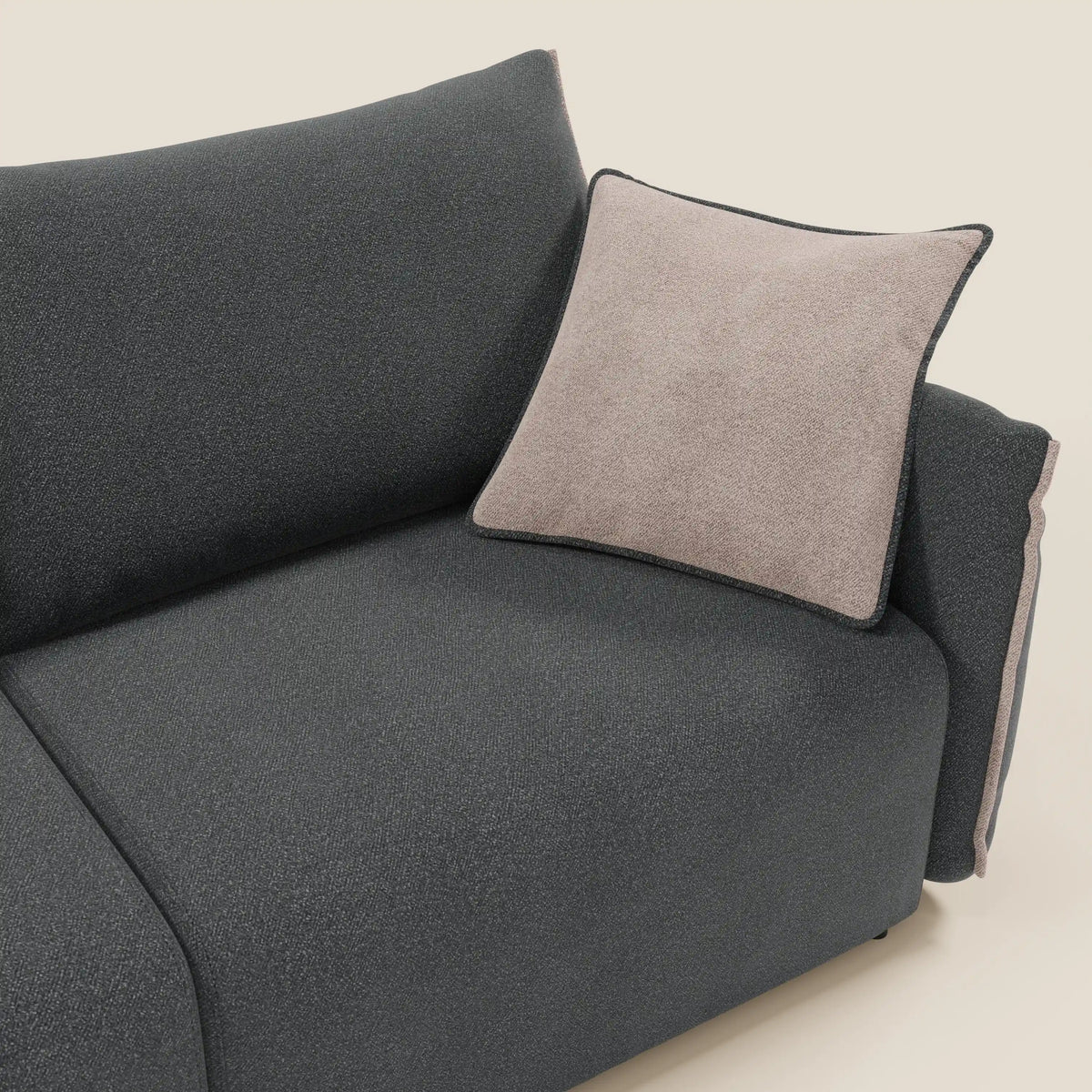Flexar divano con sedute allungabili e schienale in piuma in morbido bouclé impermeabile T07 - divitt.sbs