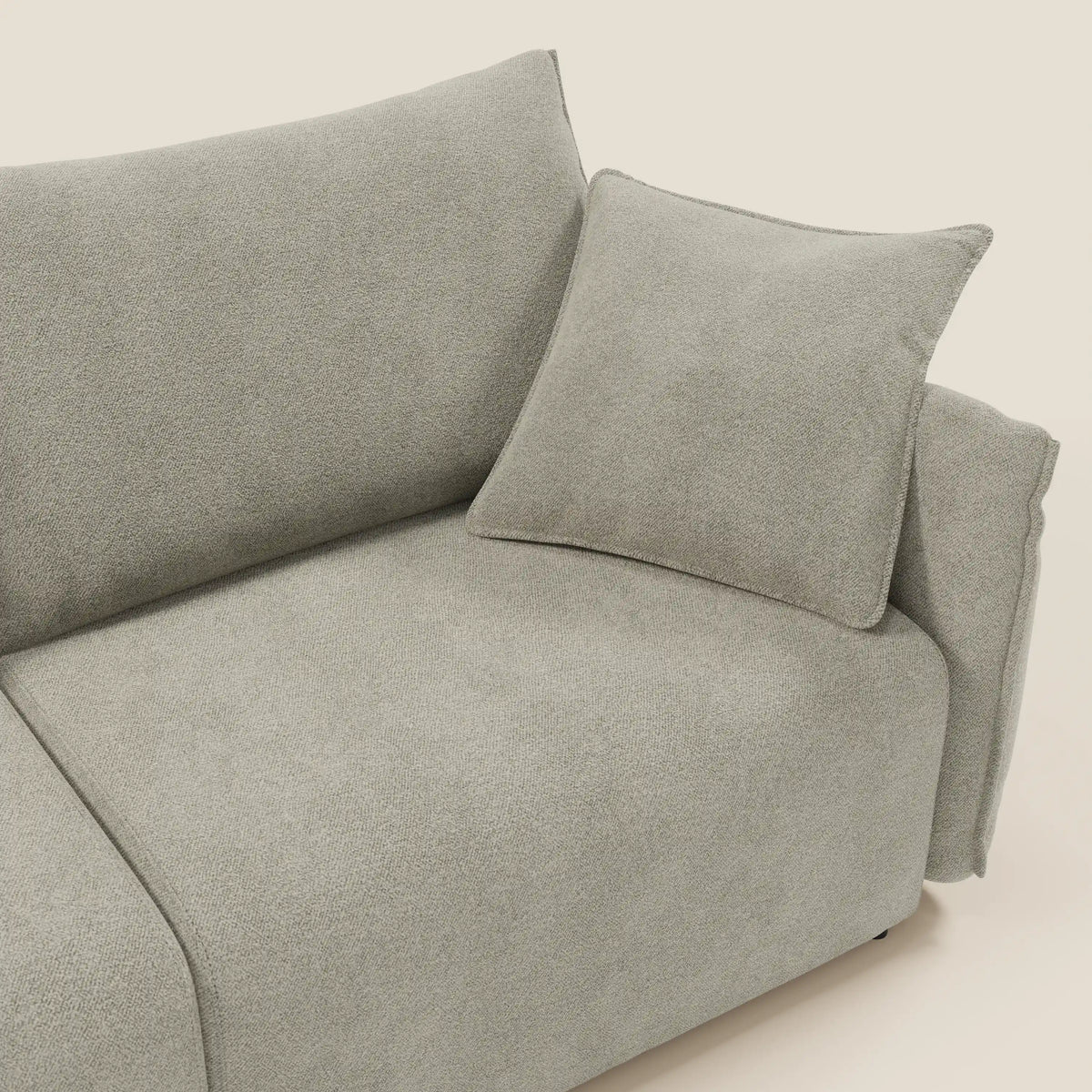 Flexar divano con sedute allungabili e schienale in piuma in morbido bouclé impermeabile T07 - divitt.sbs