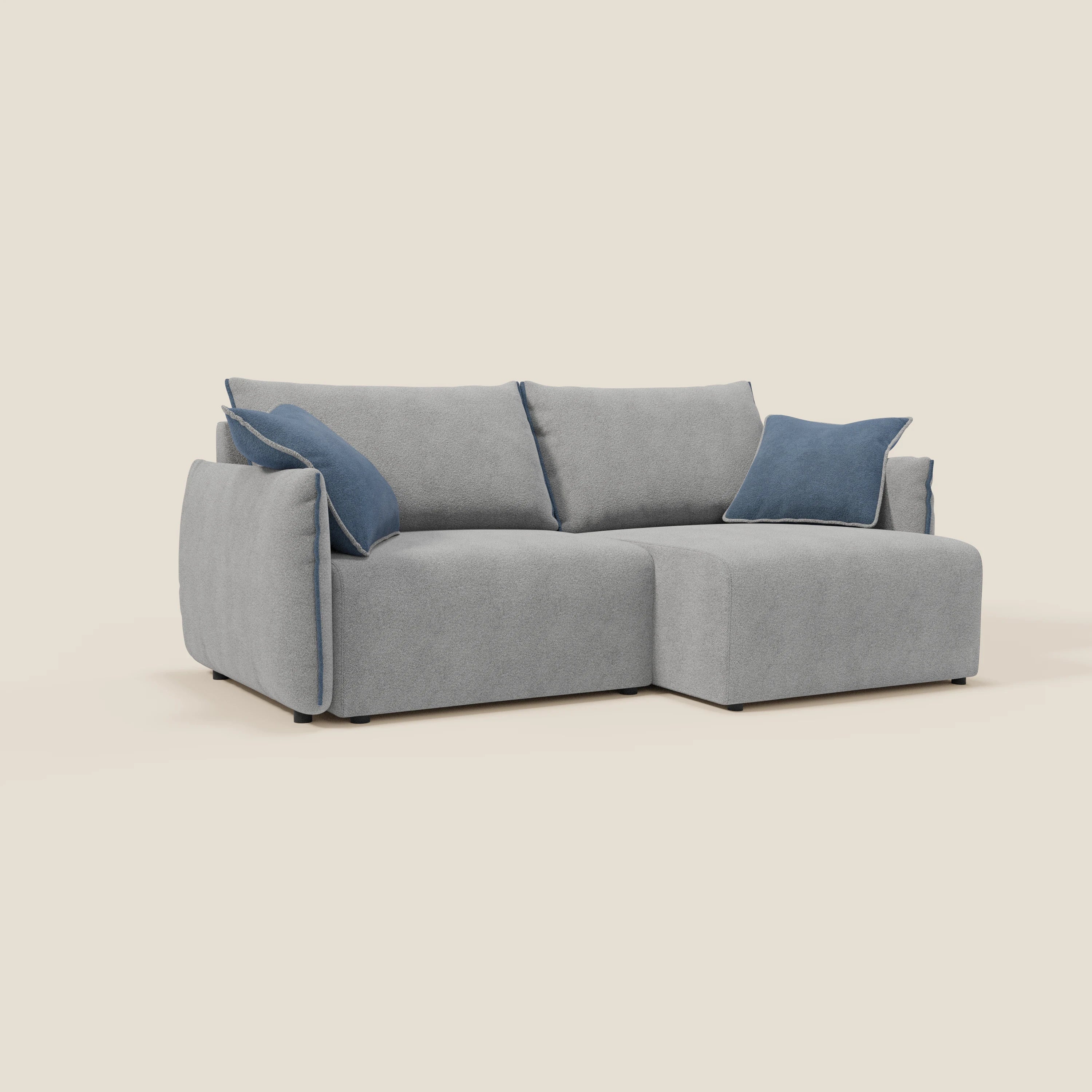Flexar divano con sedute allungabili e schienale in piuma in morbido bouclé impermeabile T07 - divitt.sbs