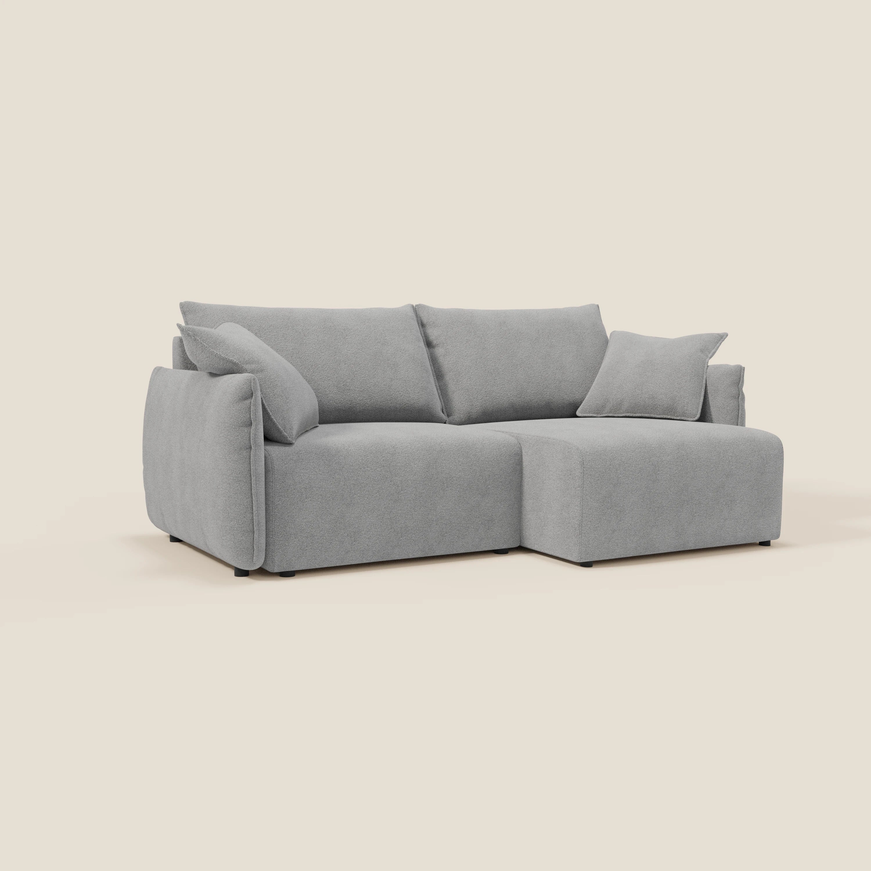 Flexar divano con sedute allungabili e schienale in piuma in morbido bouclé impermeabile T07 - divitt.sbs