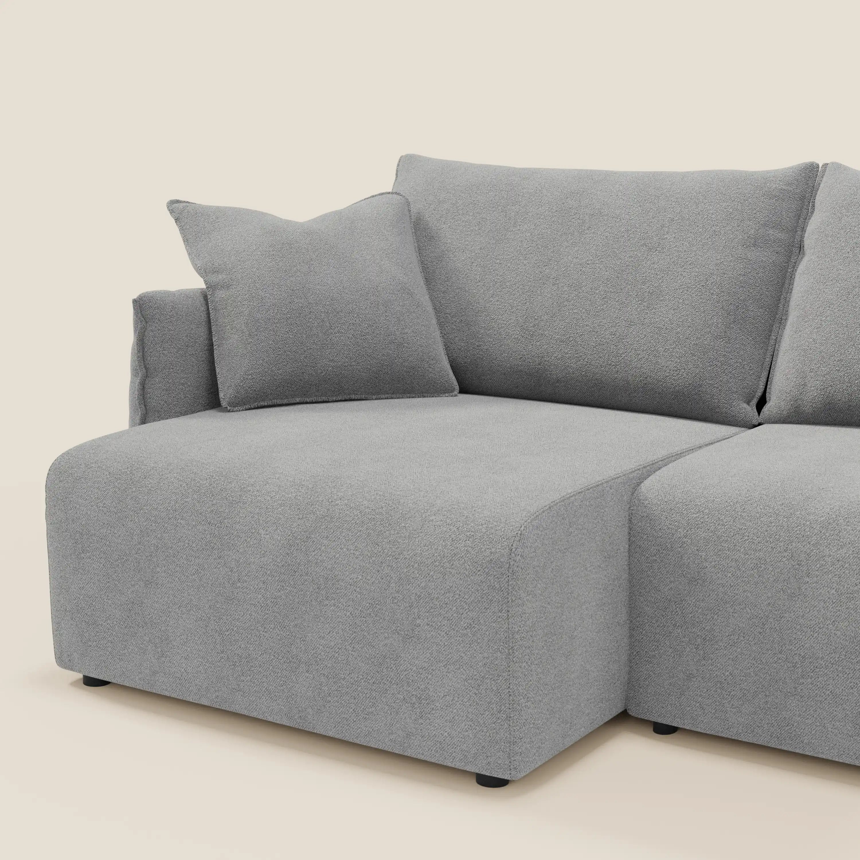 Flexar divano con sedute allungabili e schienale in piuma in morbido bouclé impermeabile T07 - divitt.sbs