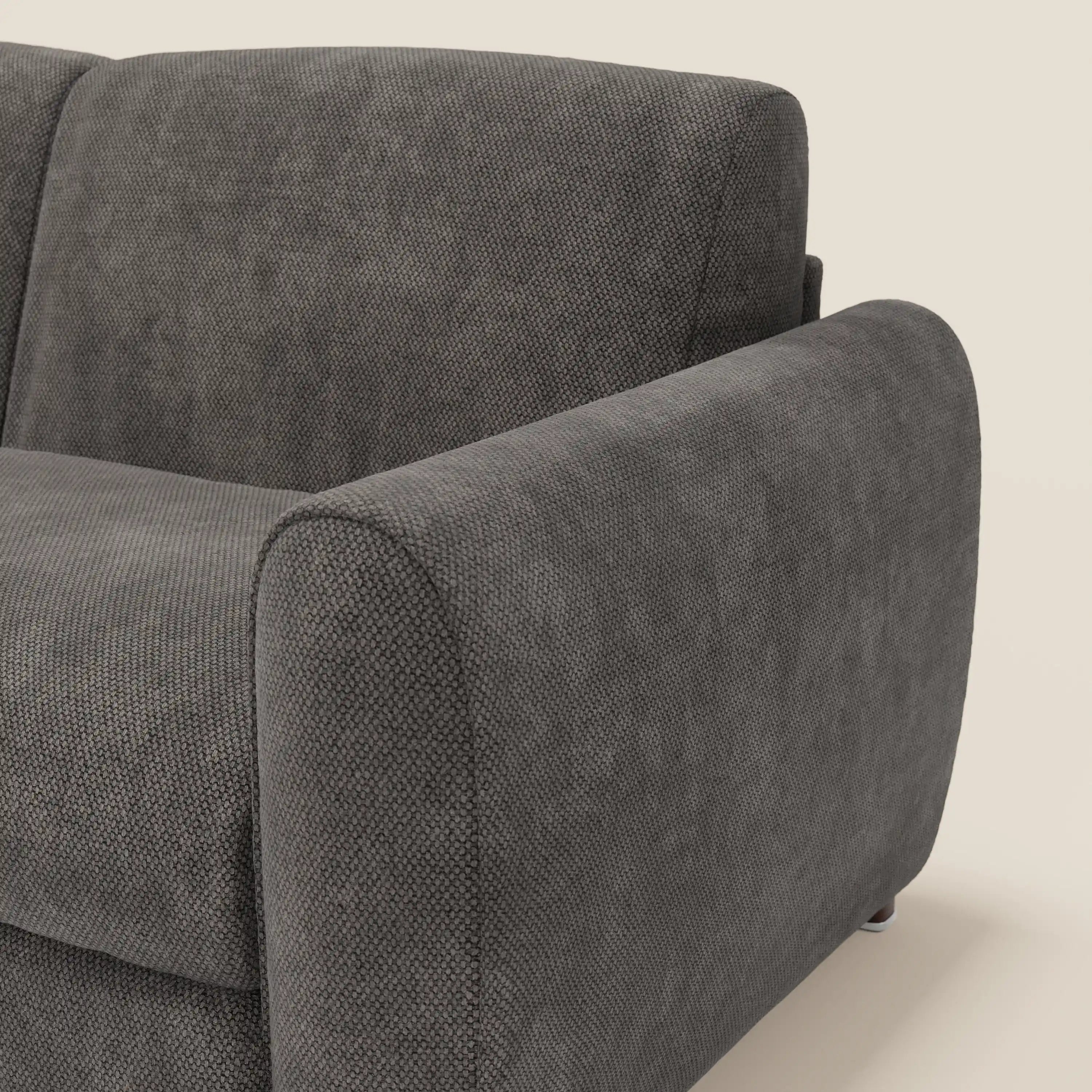 Kaleo Divano letto moderno con materasso H17 cm - in raffinato tessuto impermeabile T26 antracite - divitt.sbs
