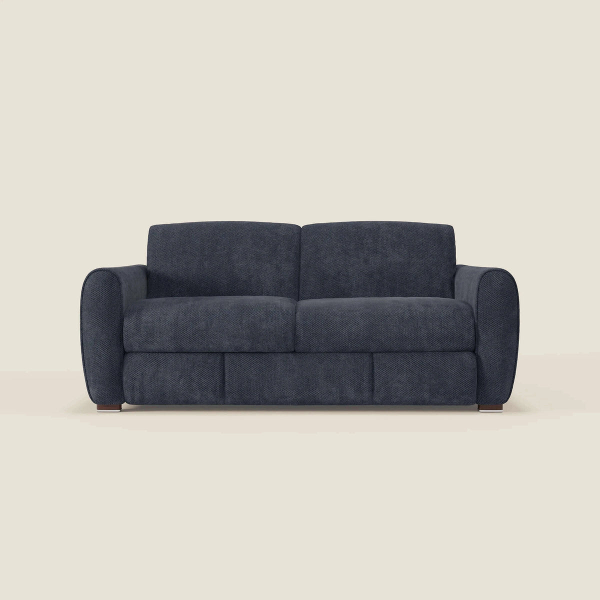 Kaleo Divano letto moderno con materasso H17 cm - in raffinato tessuto impermeabile T26 blu navy - divitt.sbs