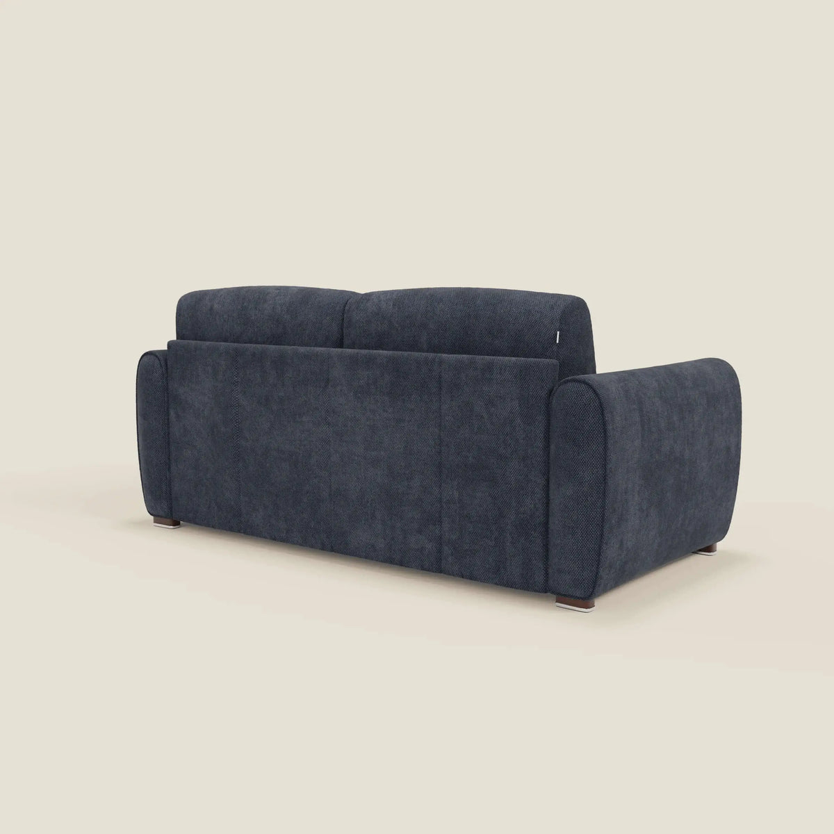 Kaleo Divano letto moderno con materasso H17 cm - in raffinato tessuto impermeabile T26 blu navy - divitt.sbs