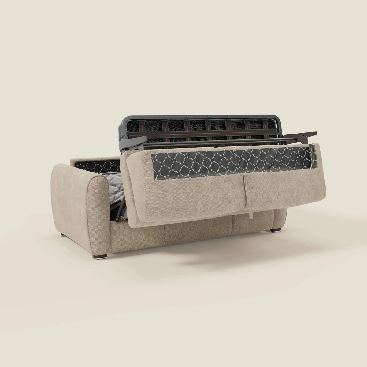 Kaleo Divano letto moderno con materasso H17 cm - in raffinato tessuto impermeabile T26 - divitt.sbs