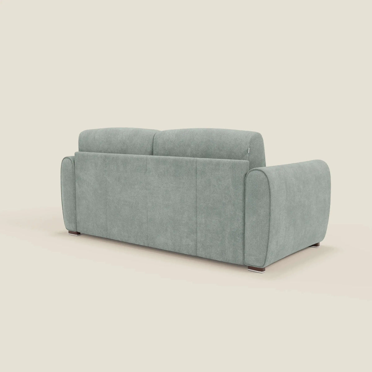 Kaleo Divano letto moderno con materasso H17 cm - in raffinato tessuto impermeabile T26 verde acqua - divitt.sbs