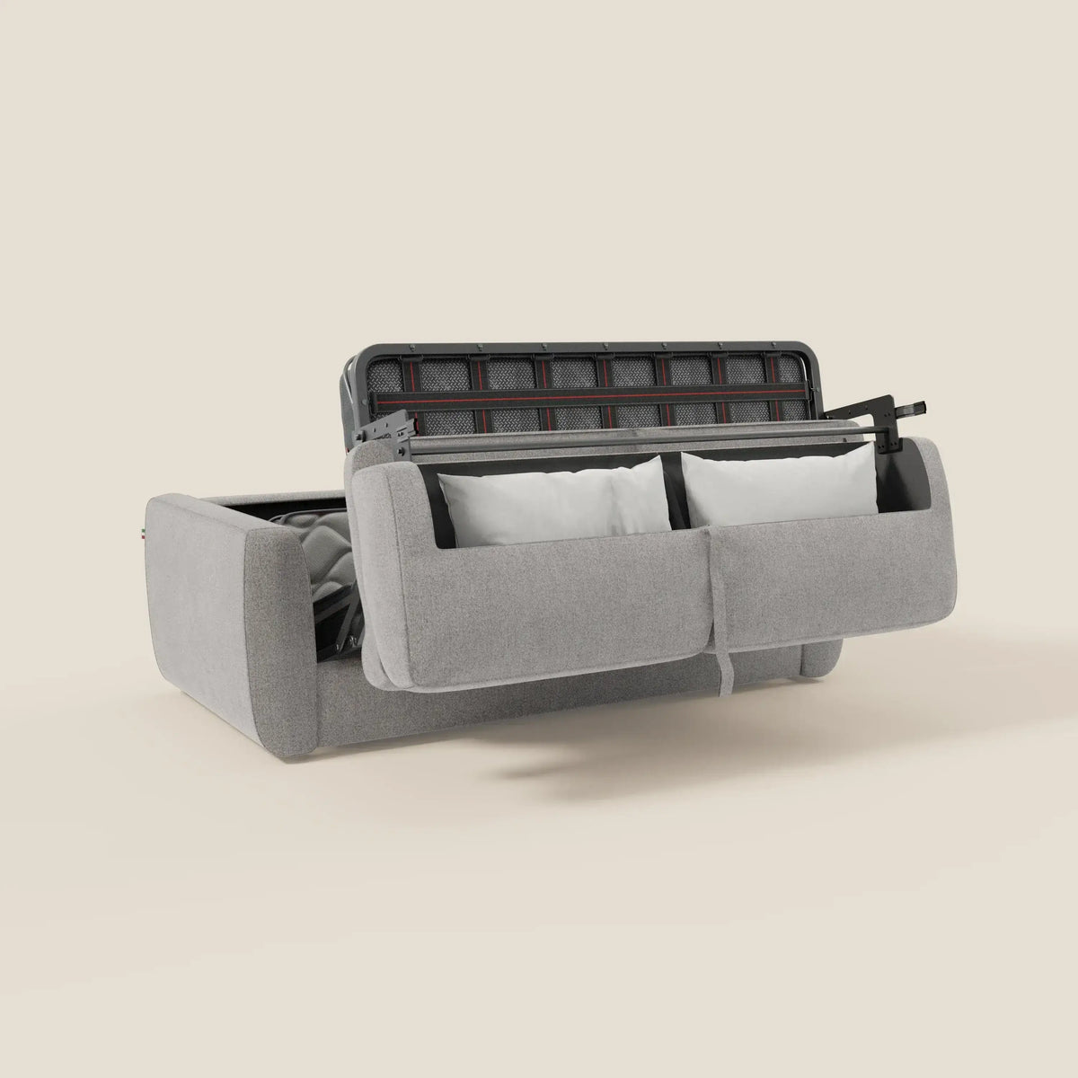 Leonida divano letto sfoderabile e materasso H18 cm - vano portaguanciali in tessuto Smacchiabile T23 - divitt.sbs