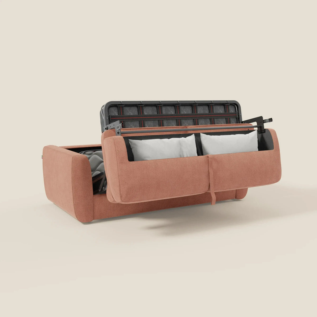 Leonida divano letto sfoderabile e materasso H18 cm - vano portaguanciali in tessuto Smacchiabile T23 - divitt.sbs