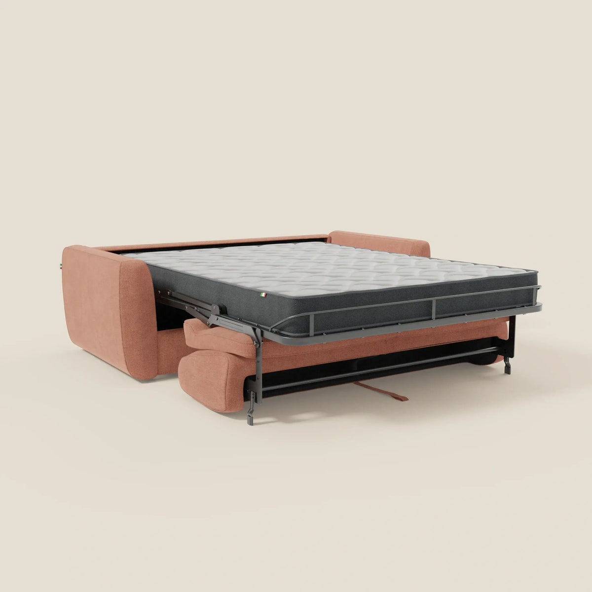 Leonida divano letto sfoderabile e materasso H18 cm - vano portaguanciali in tessuto Smacchiabile T23 - divitt.sbs