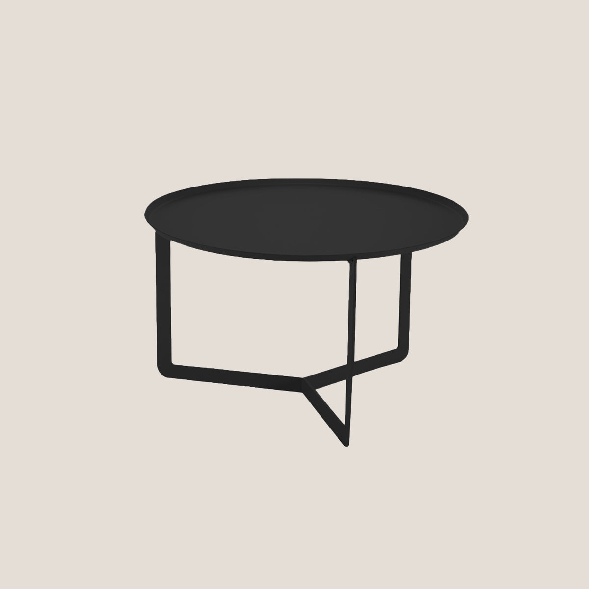 Round tavolino rotondo da salotto in metallo h36 cm nero - divitt.sbs