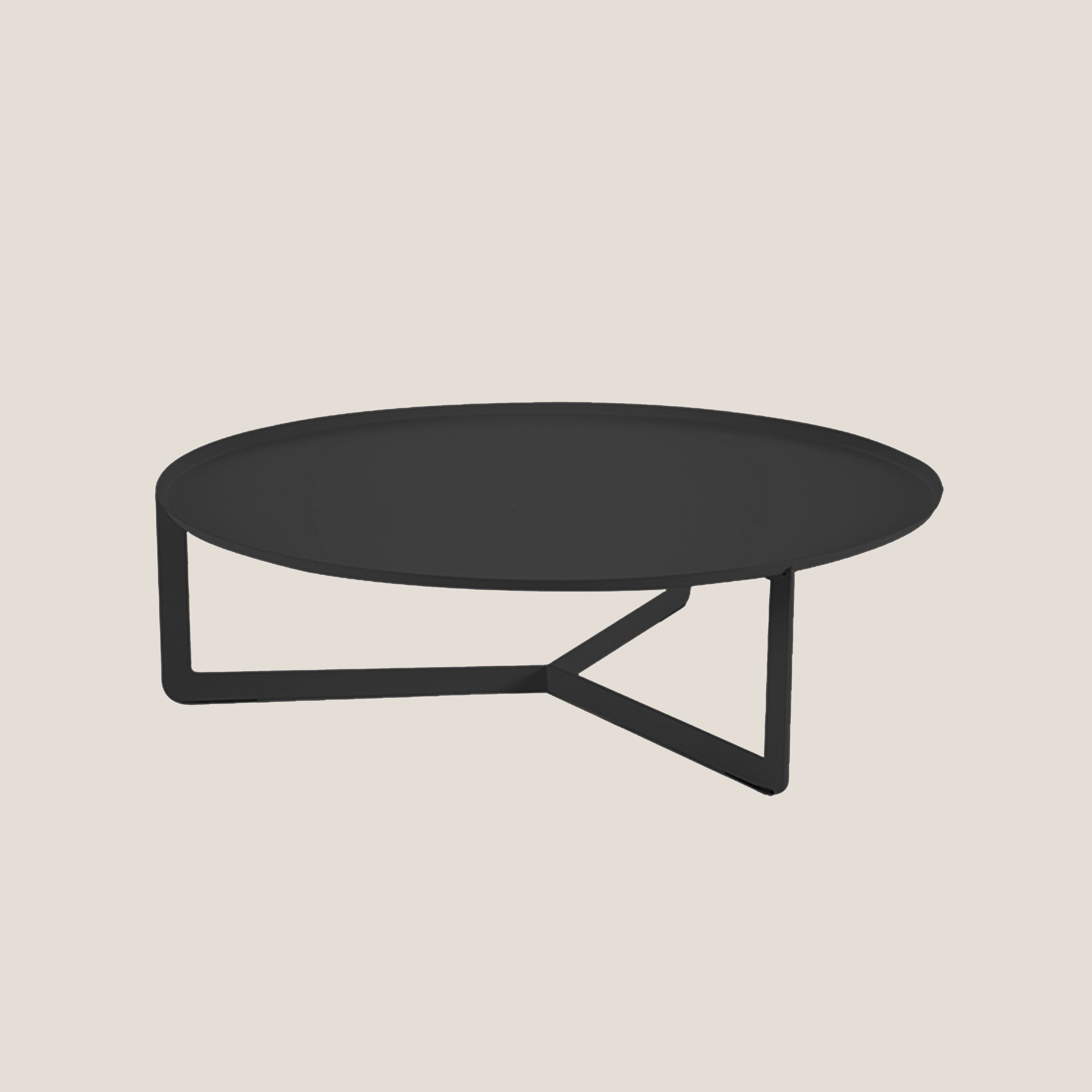 Round tavolino basso rotondo da salotto in metallo h23 cm nero - divitt.sbs