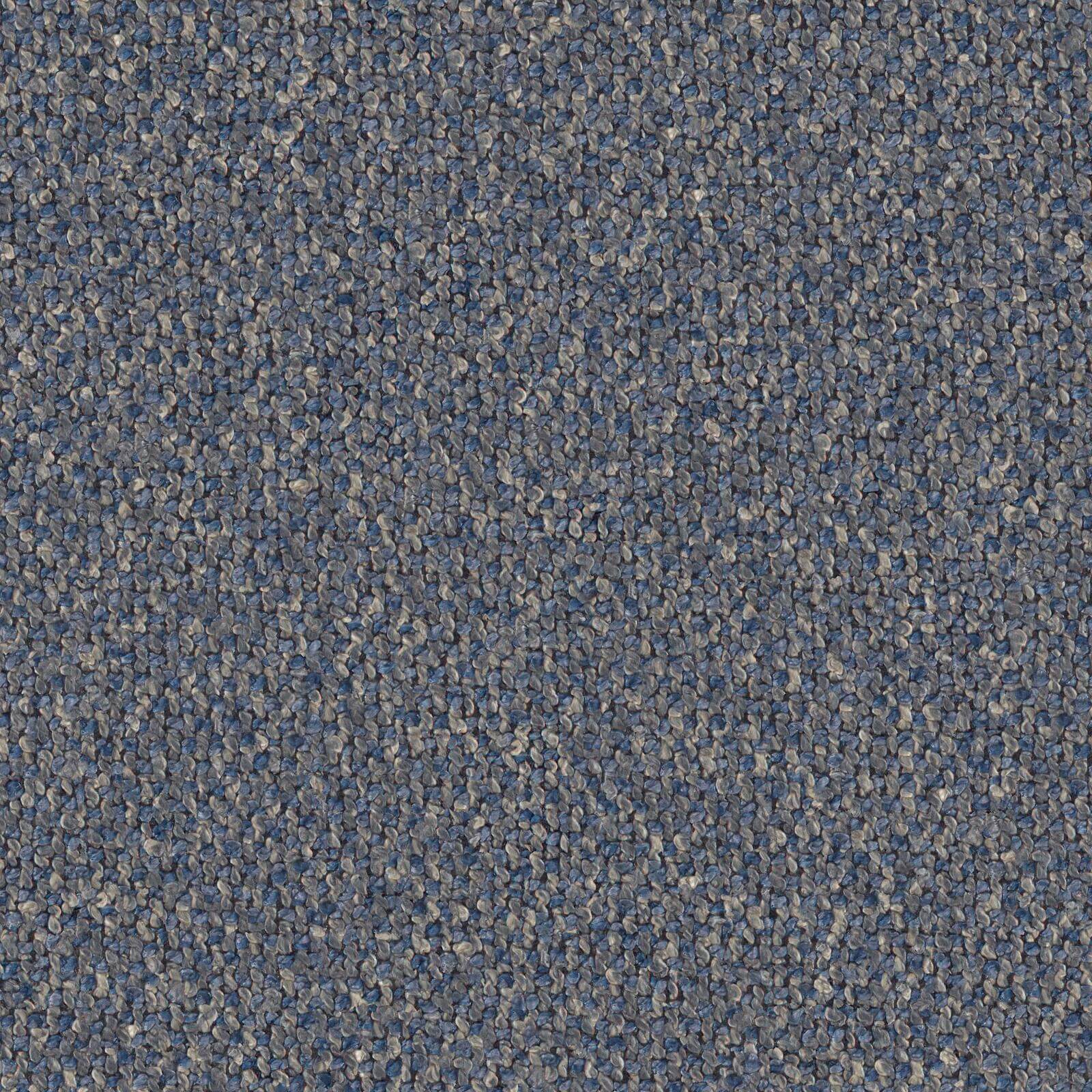 Soleil letto imbottito di design con piedi alti in metallo in bouclet smacchiabile T12 blu
