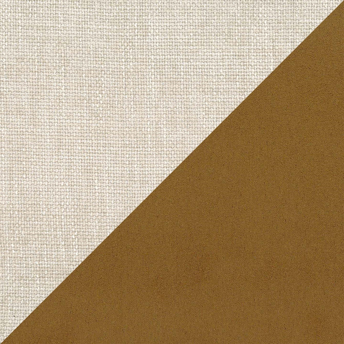 Petra letto di design bicolore con cuscini in piuma, piedini in mogano e tessuto impermeabile bicolore T11 e T06 cuoio - panna - divitt.sbs