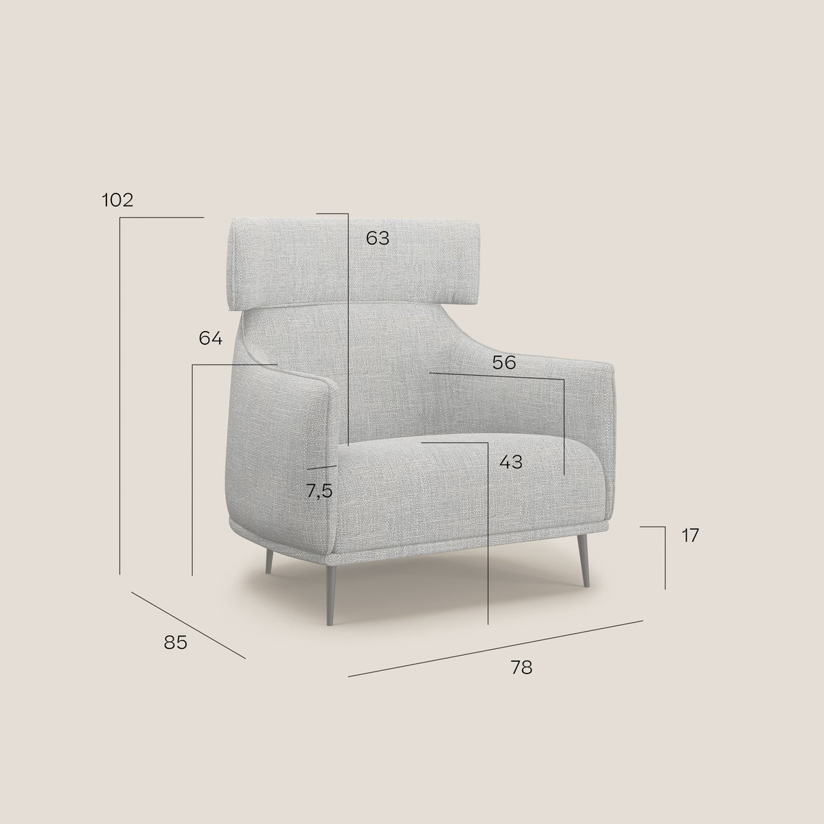 Zelda Poltroncina dal design moderno in morbido tessuto impermeabile T06 giallo - divitt.sbs