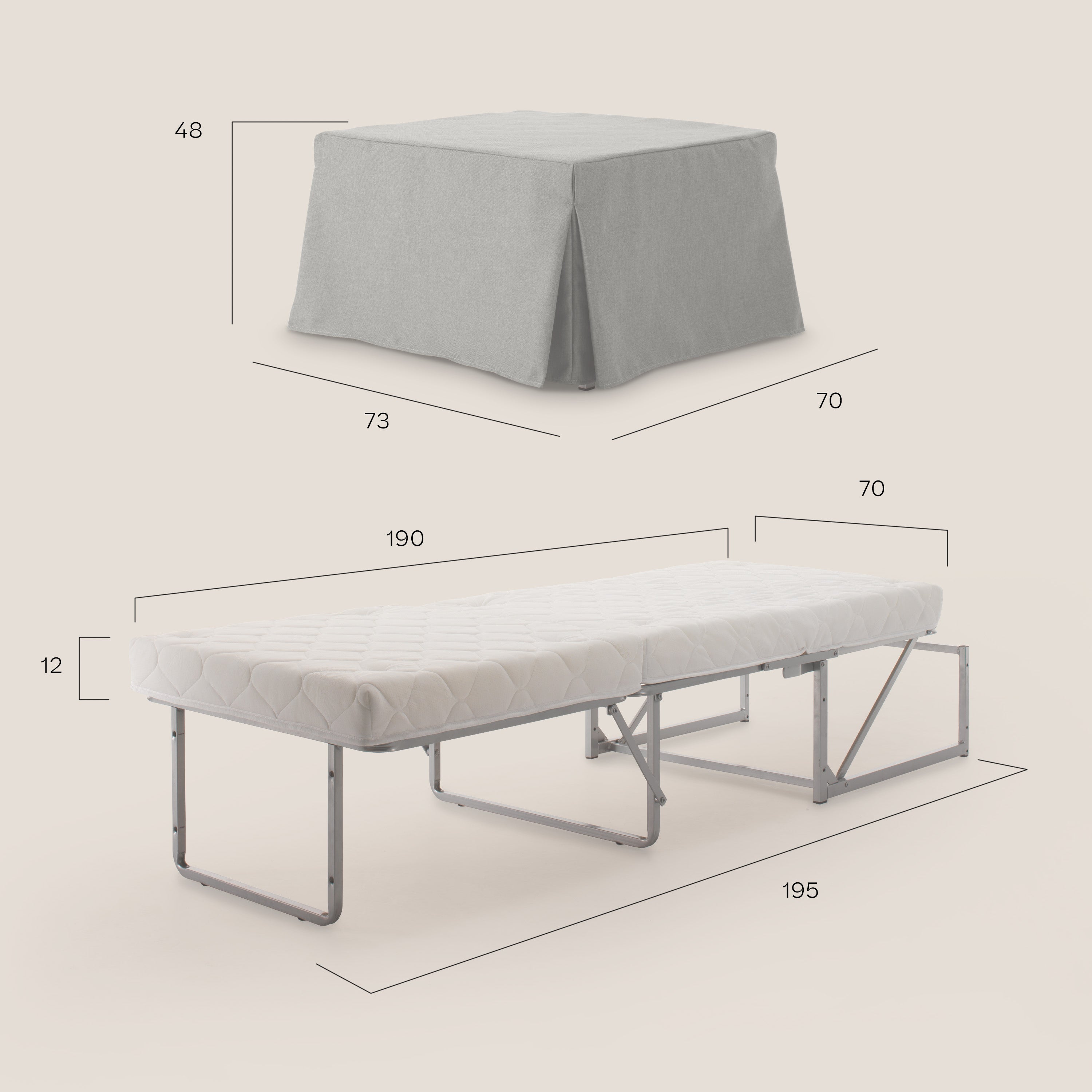 TIP-TOP Pouf LETTO in TESSUTO impermeabile T13 - divitt.sbs