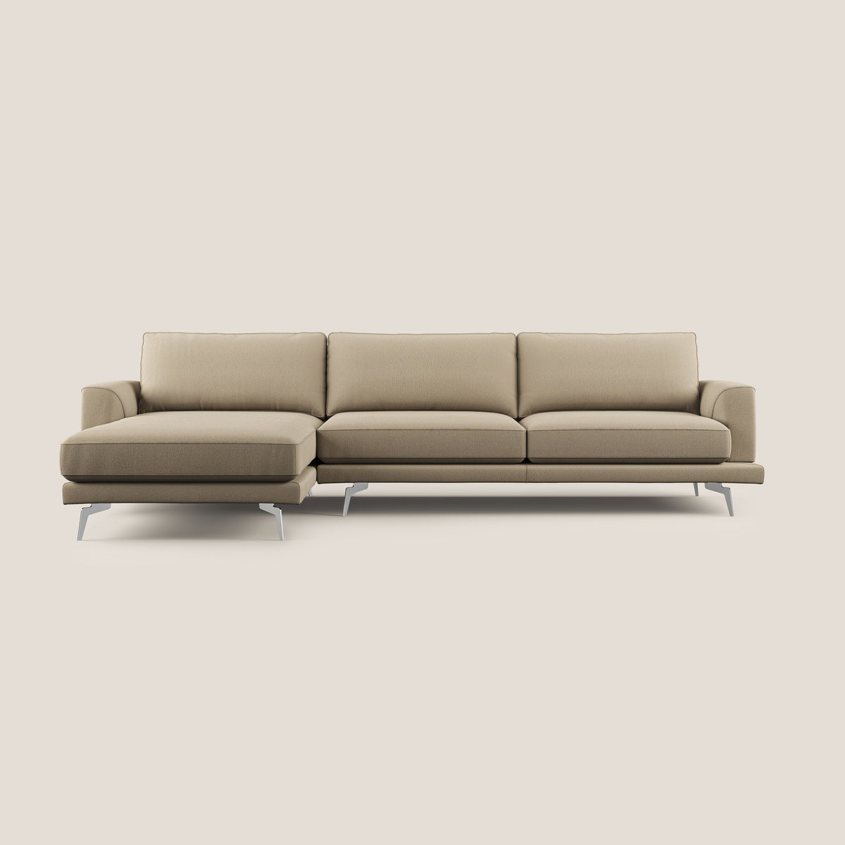 Dorian divano moderno angolare con penisola in tessuto morbido antimacchia T05 - divitt.sbs