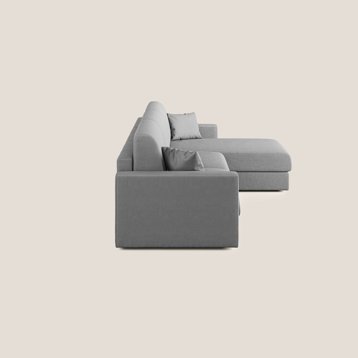Chris Divano letto angolare con penisola in microfibra smacchiabile T11 - divitt.sbs