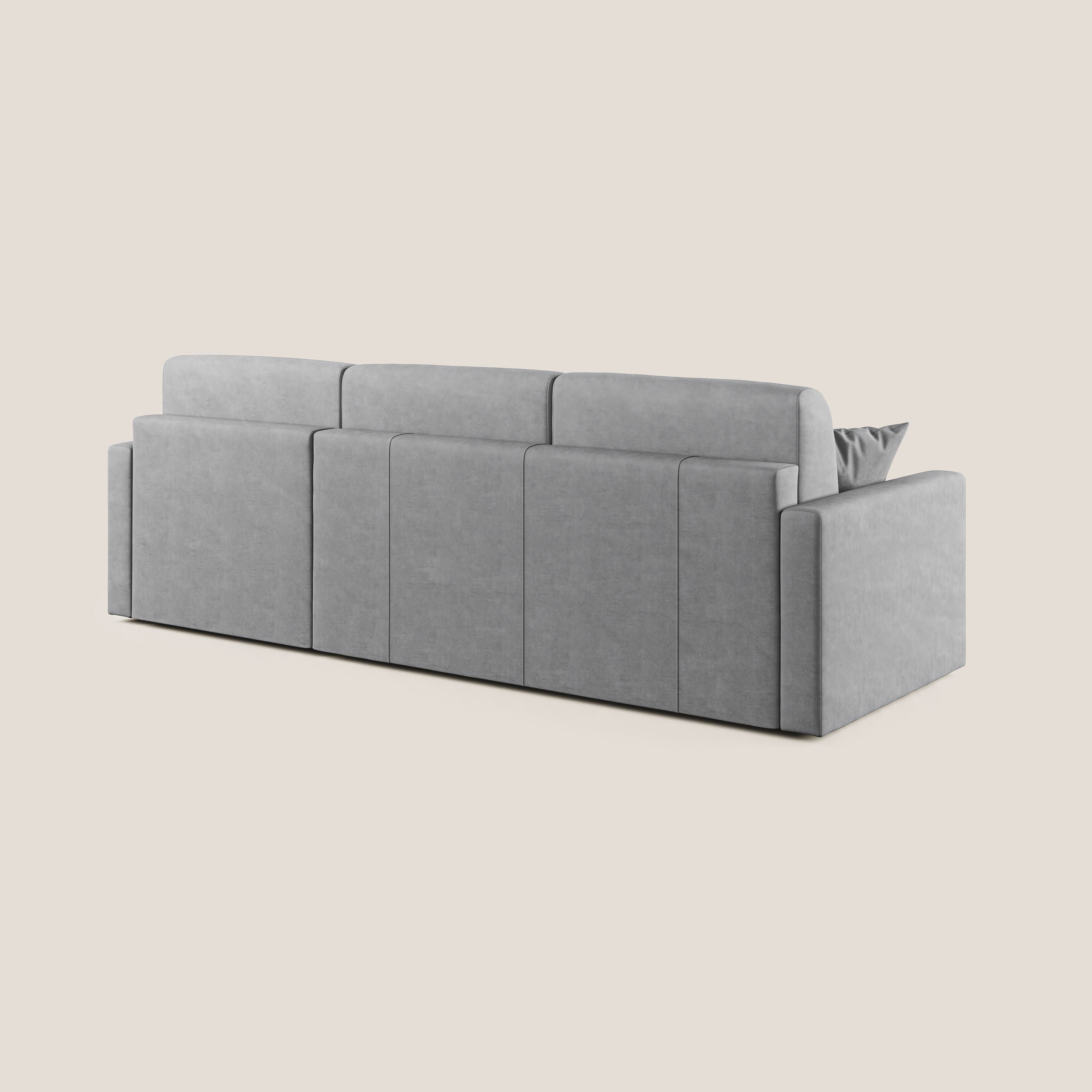 Chris Divano letto angolare con penisola in microfibra smacchiabile T11 - divitt.sbs
