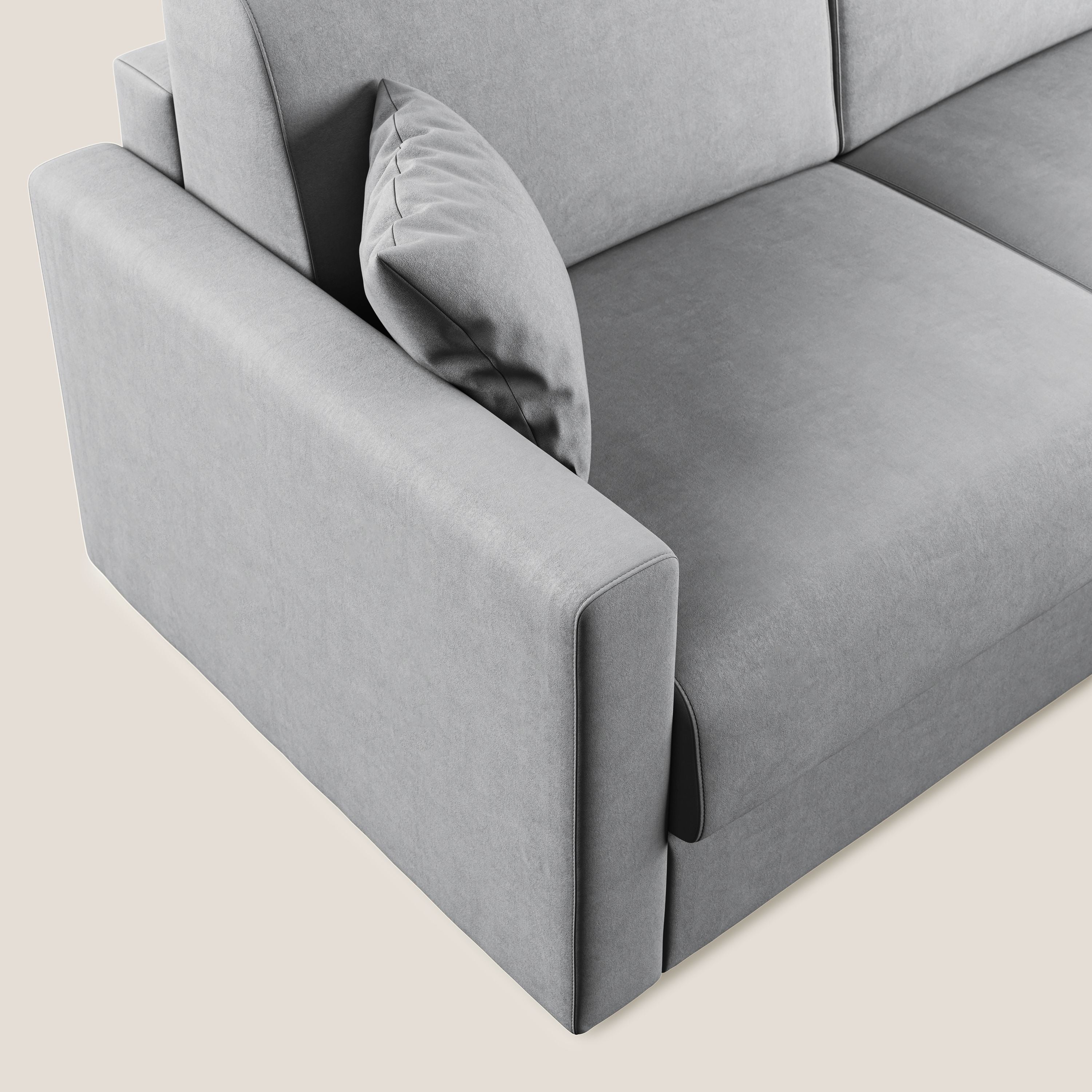 Chris Divano letto angolare con penisola in microfibra smacchiabile T11 - divitt.sbs