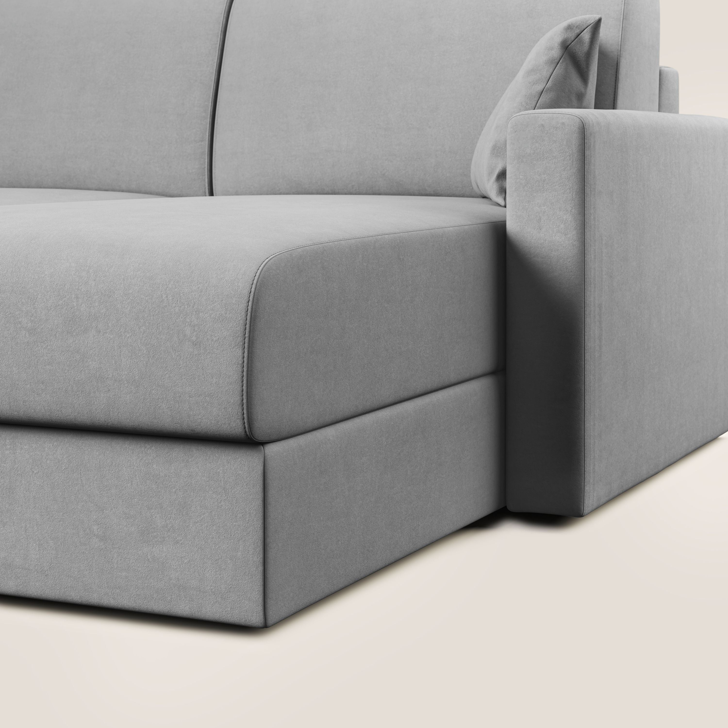 Chris Divano letto angolare con penisola in microfibra smacchiabile T11 - divitt.sbs